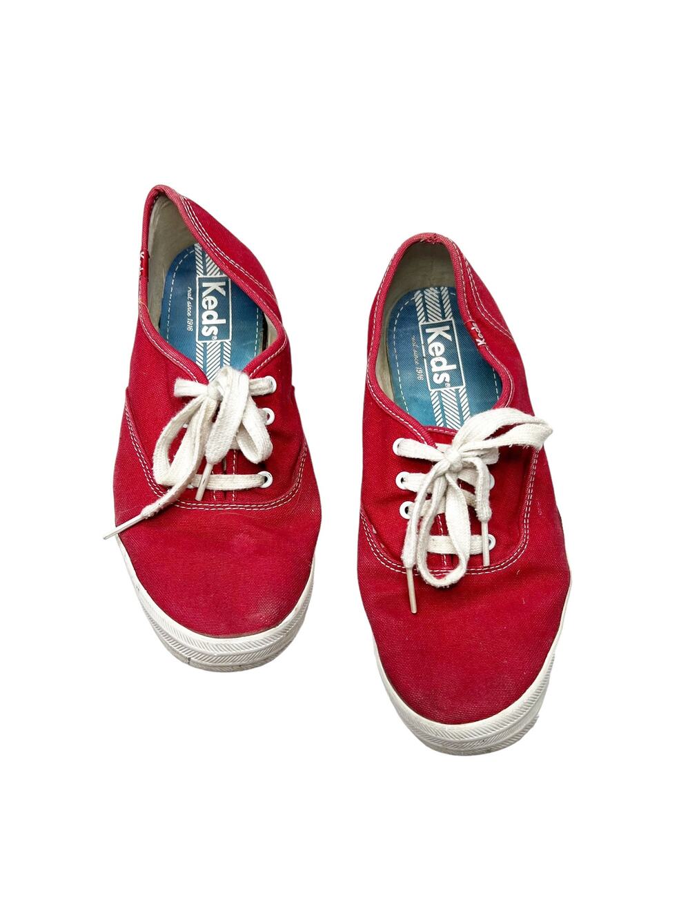 Keds Original Red Canvas Sneaker Shoes Classic Minimalist US 7 UK 4.5 EUR 37.5